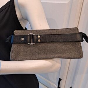 Banana Republic Black and Tan Belted Accent Clutch